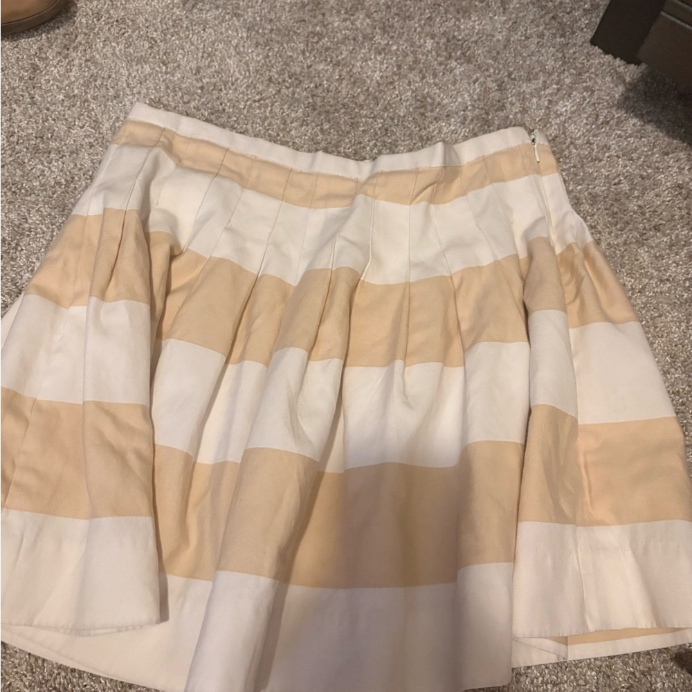 Striped Tan and White Women's Skirt